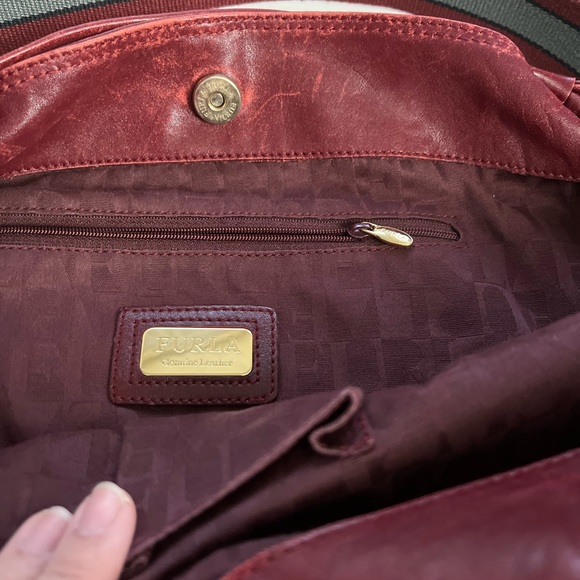 Furla Burgundy Crossbody Bag with Gold Accents - Picture 5 of 10